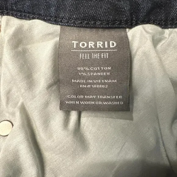 Torrid Women 18R Mid-Rise Slim‎ Boot Jeans Blue Vintage Stretch Boho - Picture 7 of 8